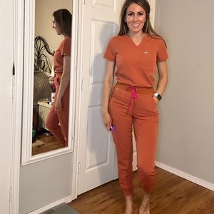 High waisted Zamora joggers terracotta (orange) Small